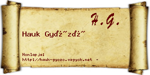 Hauk Győző névjegykártya